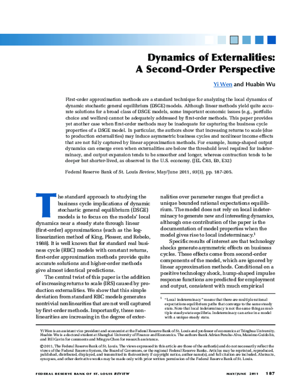 (PDF) Dynamics of Externalities: A Second-Order Perspective