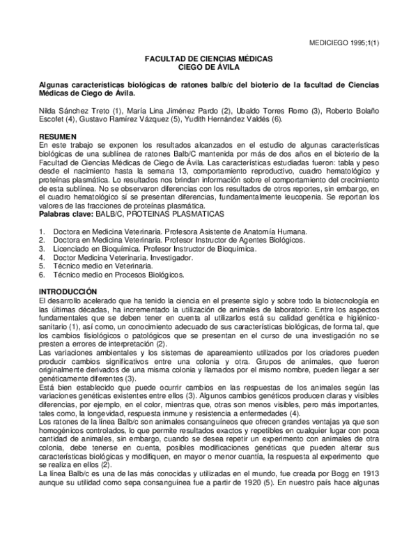 (PDF) Algunas características biológicas de ratones balb/C del bioterio ...