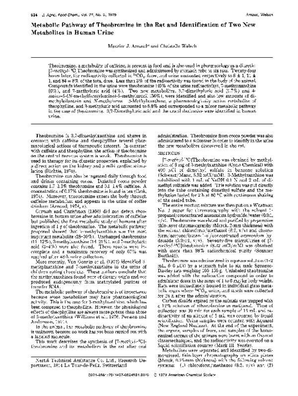 Photo inspiration: Fresh Look at Pdf Metabolic Pathway Of Theobromine In The Rat And Identification