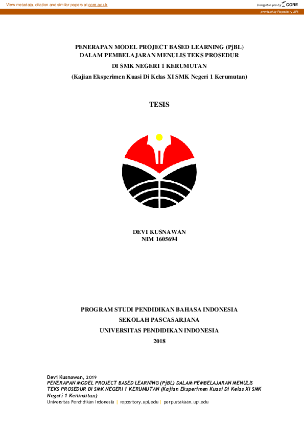 (PDF) PENERAPAN MODEL PROJECT BASED LEARNING (PjBL) DALAM PEMBELAJARAN ...