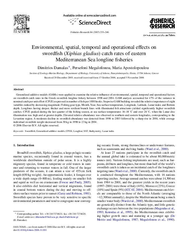 (PDF) Environmental, spatial, temporal and operational effects on
