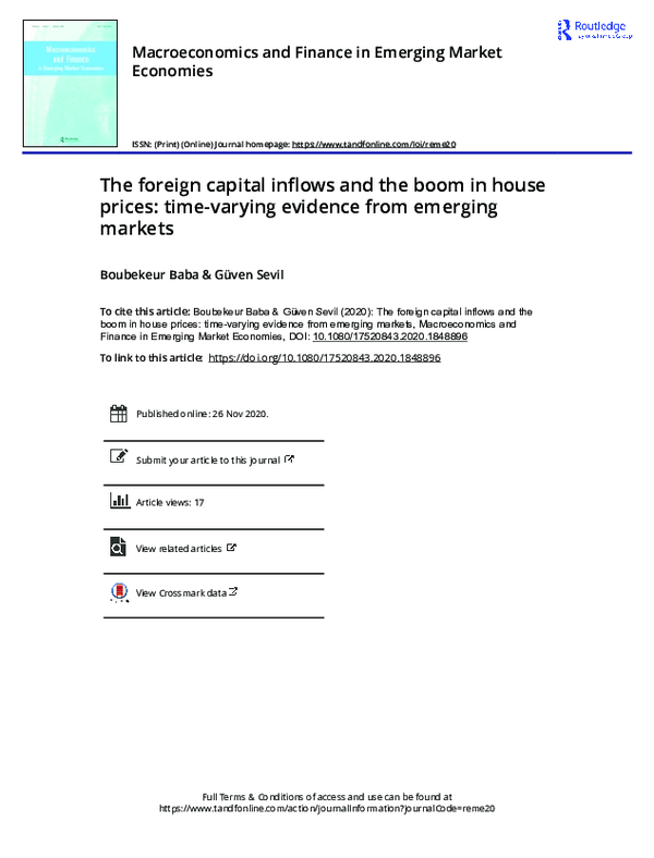 (PDF) The foreign capital inflows and the boom in house prices: time ...