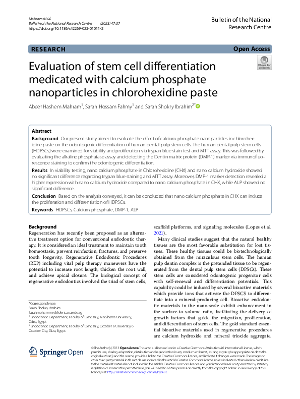 (PDF) Evaluation of stem cell differentiation medicated with calcium ...