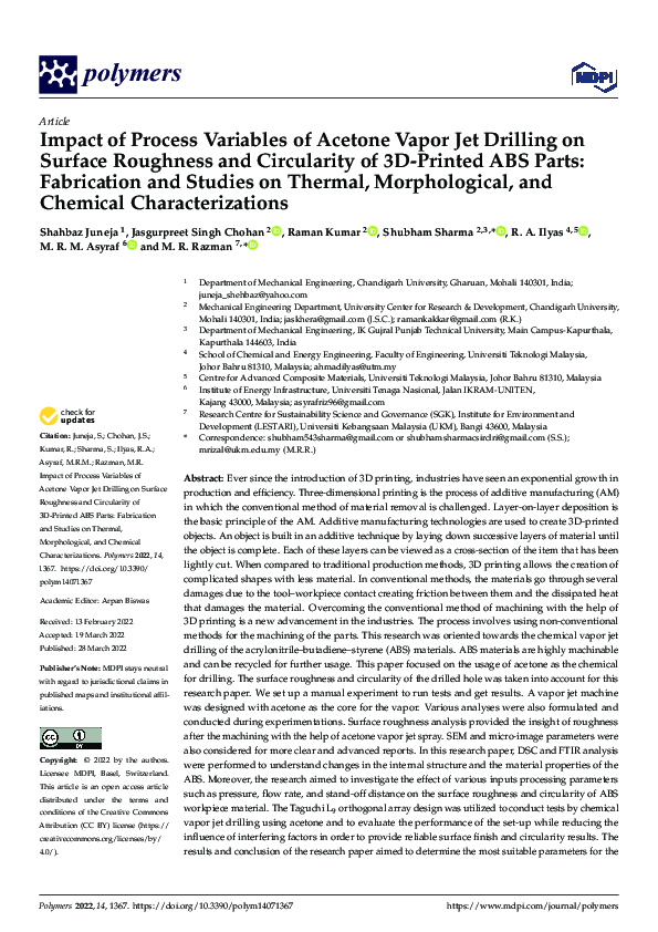 (PDF) Impact of Process Variables of Acetone Vapor Jet Drilling on ...