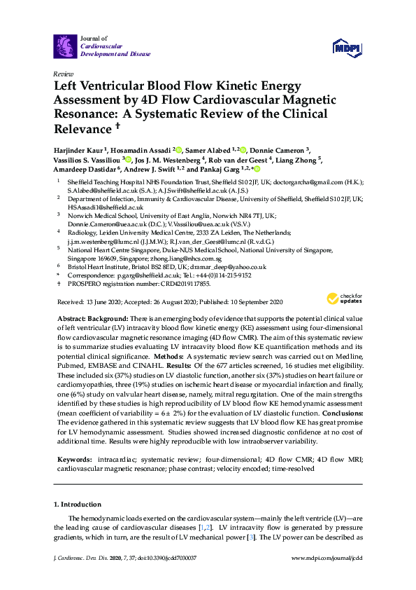 (PDF) Left Ventricular Blood Flow Kinetic Energy Assessment by 4D Flow ...