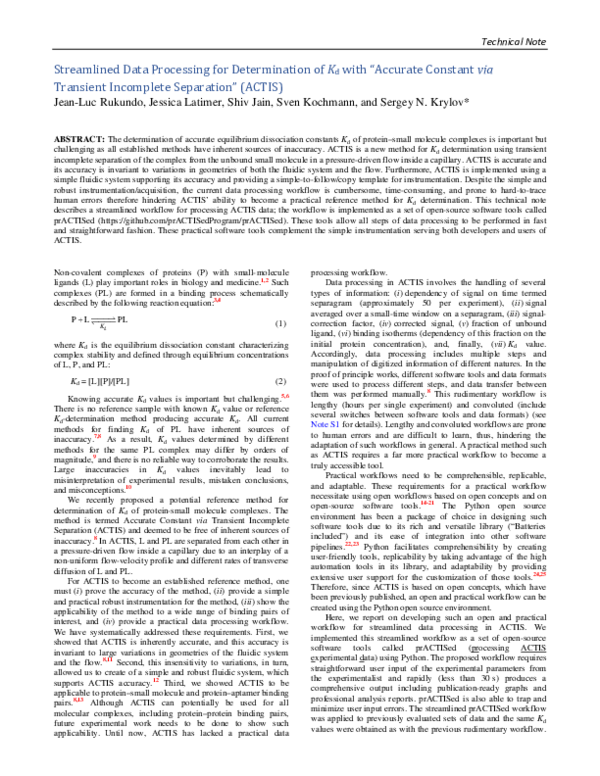 (PDF) Streamlined Data Processing for Determination of Kd with ...