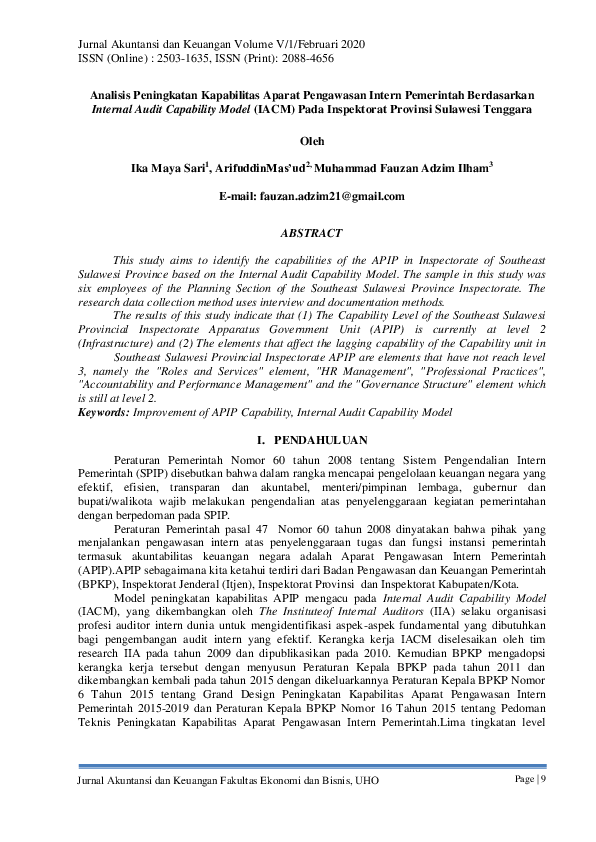 (PDF) Analisis Peningkatan Kapabilitas Aparat Pengawasan Intern ...
