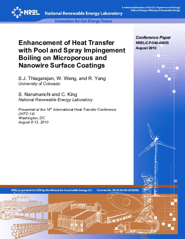 (PDF) Enhancement of heat transfer with pool and spray impingement ...