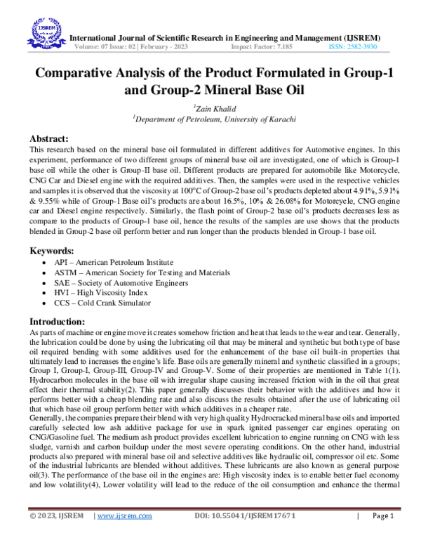 (PDF) Comparative Analysis of the Product Formulated in Group-1 and ...