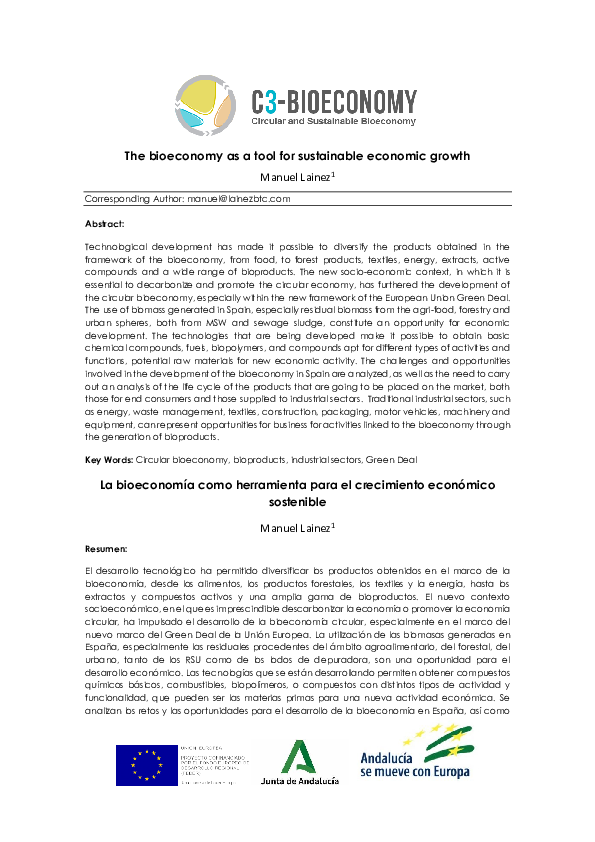 (PDF) The bioeconomy as a tool for sustainable economic growth