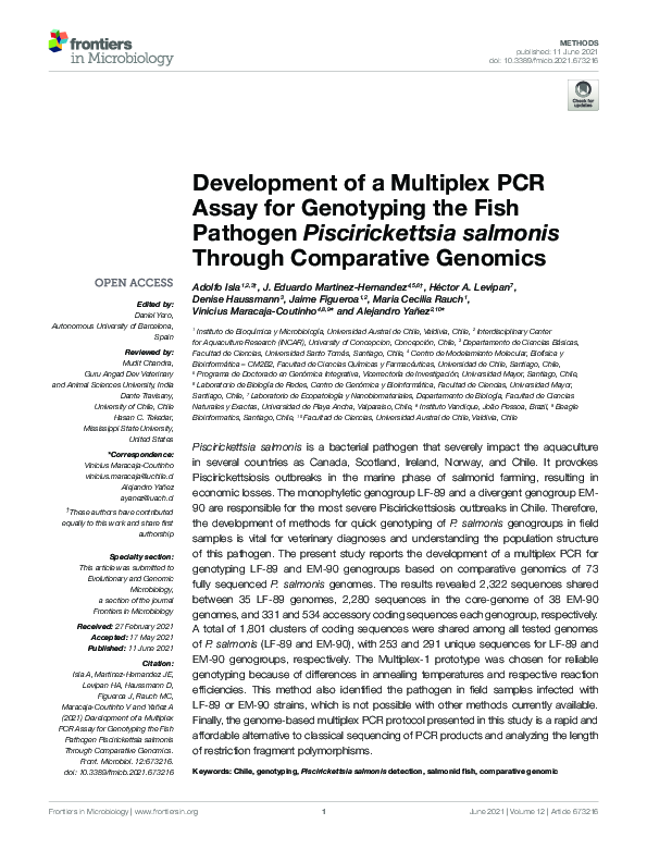 (PDF) Development of a Multiplex PCR Assay for Genotyping the Fish ...