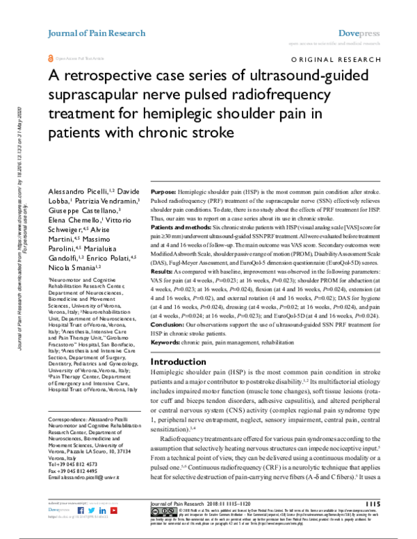 (PDF) A retrospective case series of ultrasound-guided suprascapular ...