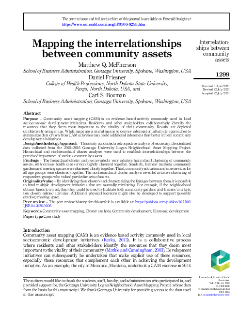 (PDF) Mapping the interrelationships between community assets
