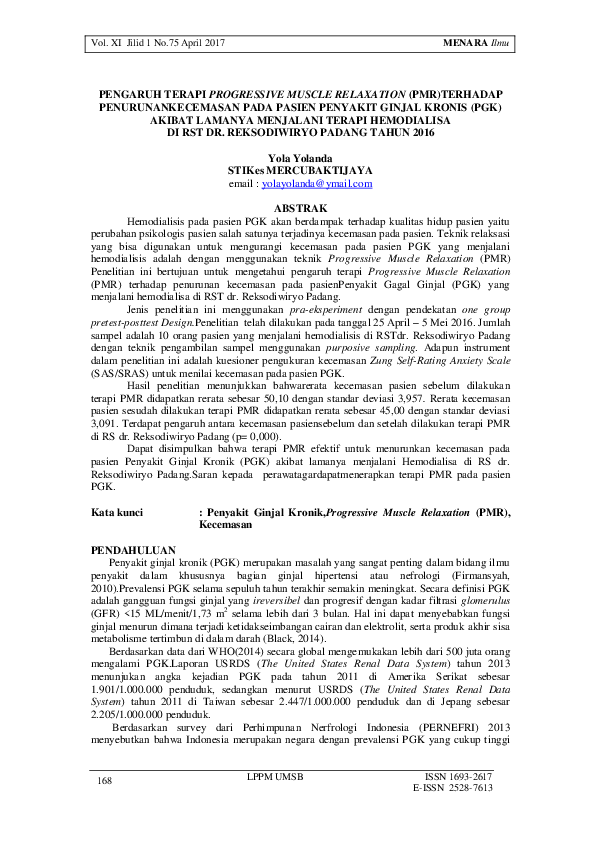(PDF) Pengaruh Terapi Progressive Muscle Relaxation (PMR)Terhadap ...