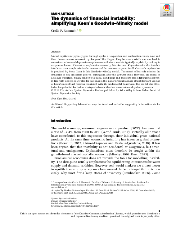 (PDF) The dynamics of financial instability: simplifying Keen's Goodwin ...