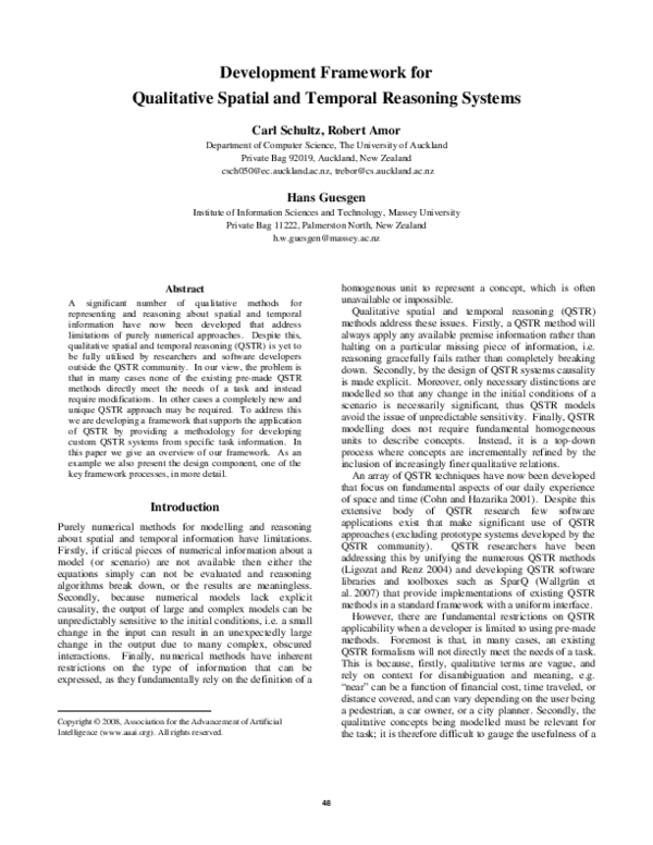 (PDF) Development Framework for Qualitative Spatial and Temporal ...
