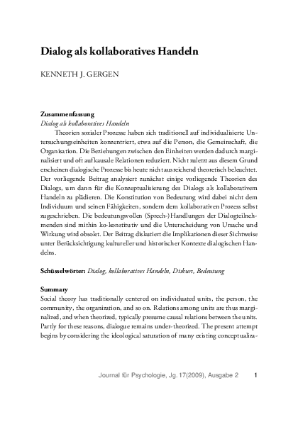 (PDF) Dialogue as collaborative action