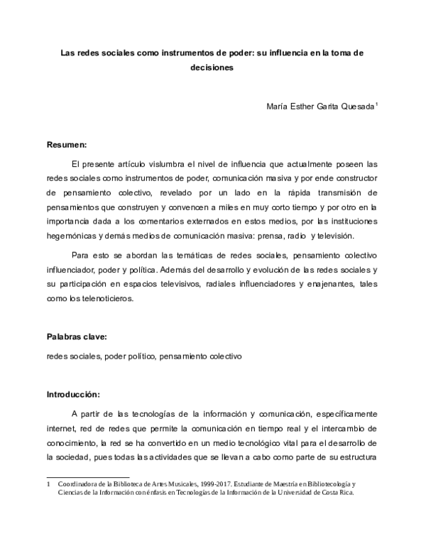 (PDF) Las redes sociales como instrumentos de poder: su influencia en ...