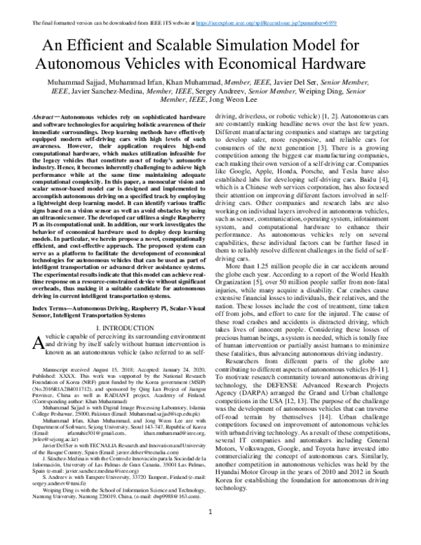 (PDF) An Efficient and Scalable Simulation Model for Autonomous ...
