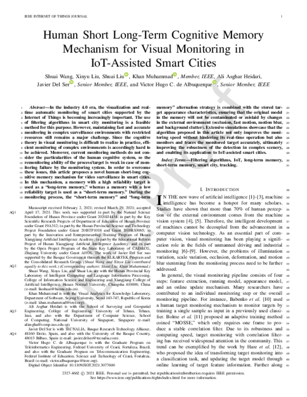 (PDF) Human Short Long-Term Cognitive Memory Mechanism for Visual ...
