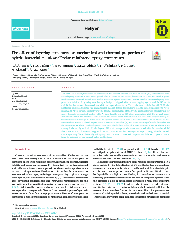 (PDF) The effect of layering structures on mechanical and thermal ...