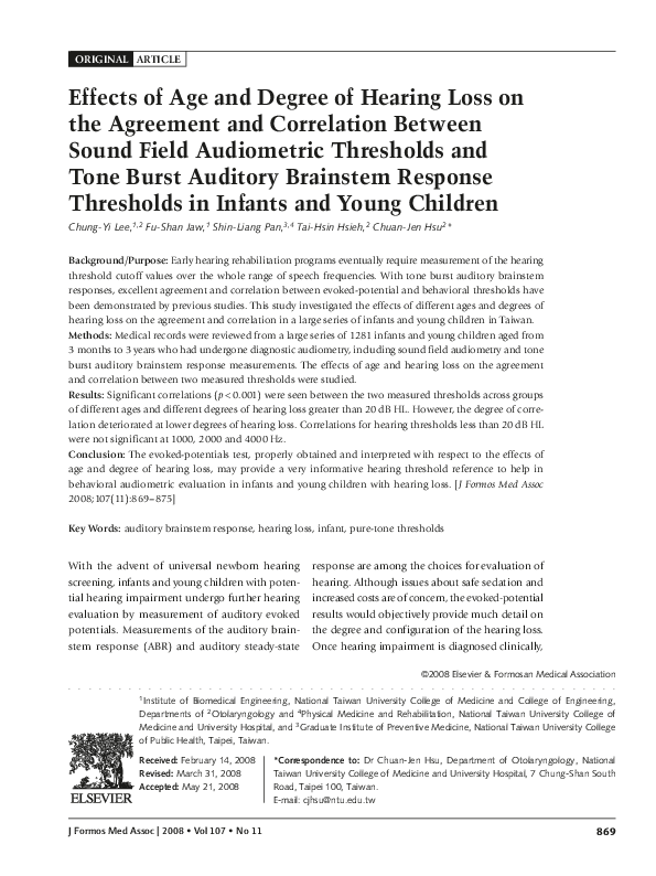 (PDF) Effects of Age and Degree of Hearing Loss on the Agreement and ...