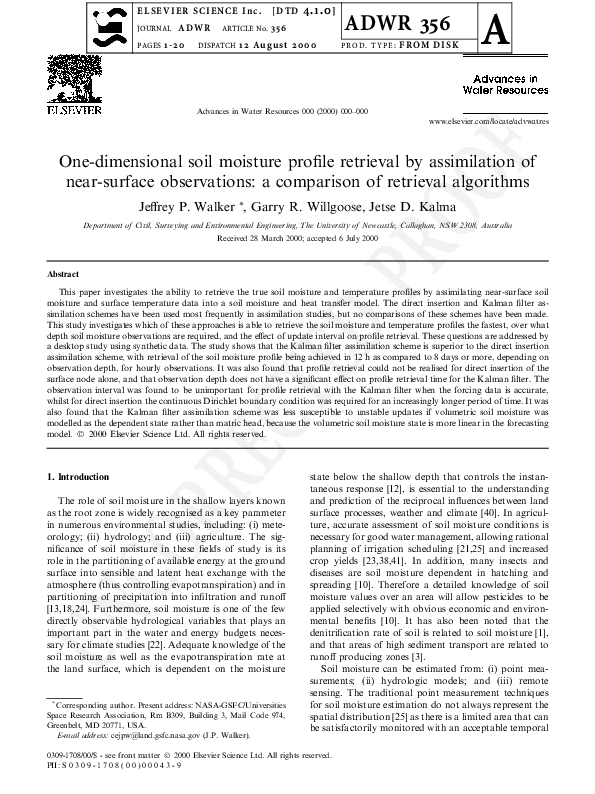 (PDF) Comparative Study of Soil Moisture Retrieval Methods