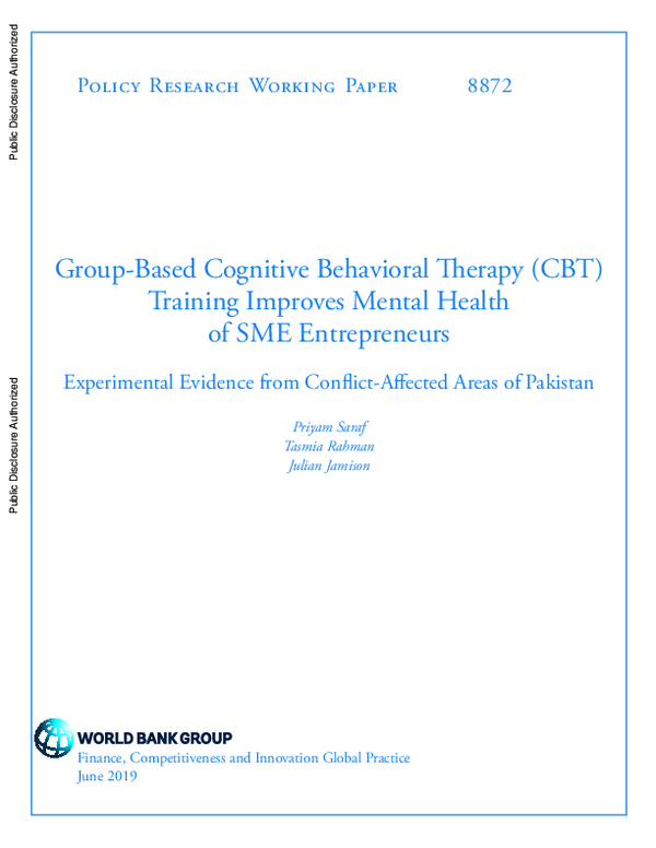 (PDF) Group-Based Cognitive Behavioral Training Improves Mental Health ... - Cognitive Training For Entrepreneurs
