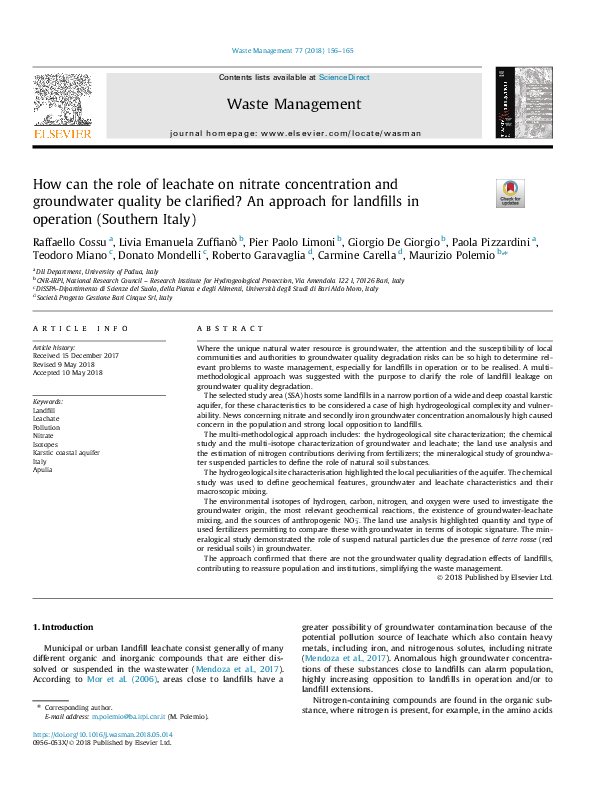 (PDF) How can the role of leachate on nitrate concentration and ...