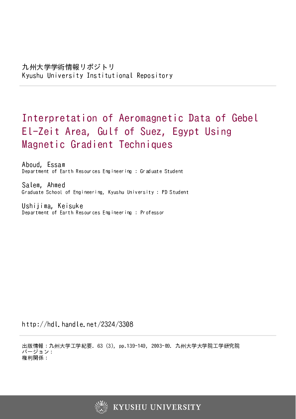 (PDF) Interpretation of aeromagnetic data of Gebel El-Zeit Area, Gulf ...