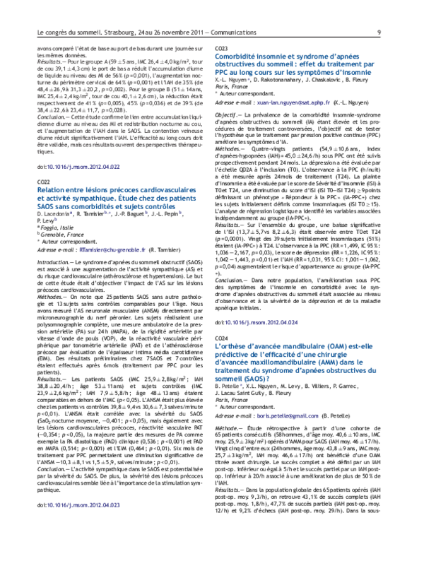 (PDF) L’orthèse d’avancée mandibulaire (OAM) est-elle prédictive de l ...