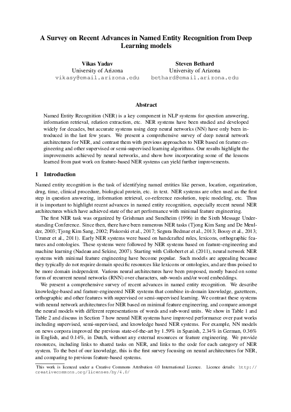(PDF) A Survey on Recent Advances in Named Entity Recognition from Deep ...