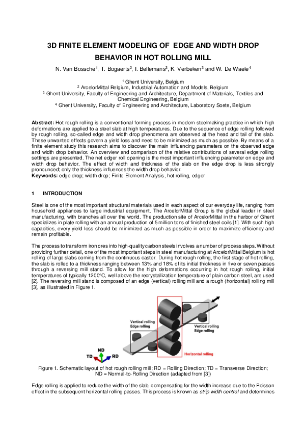 (PDF) 3D finite element modeling of edge and width drop behavior in hot ...