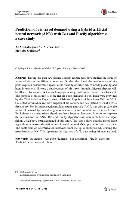 (PDF) Prediction of air travel demand using a hybrid artificial neural ...