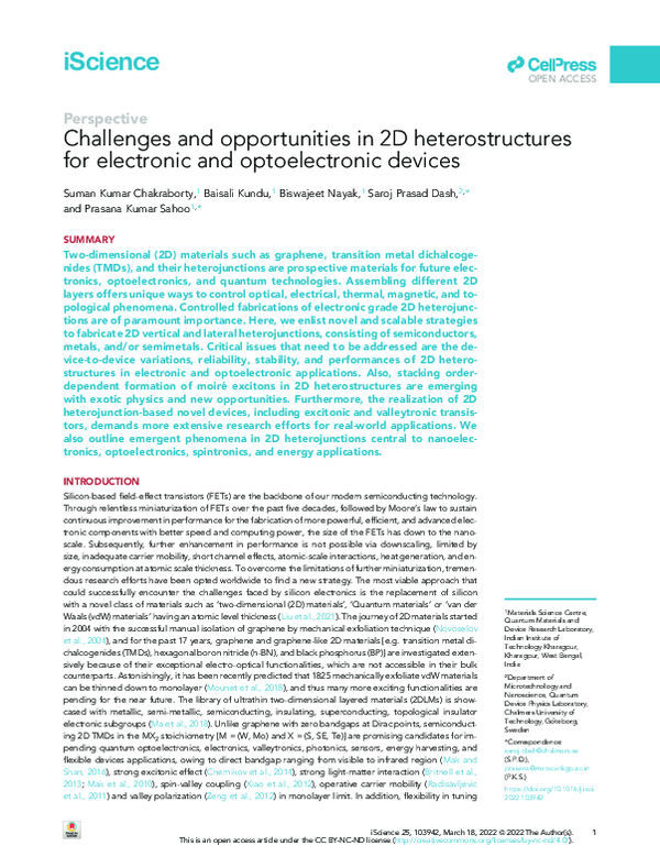 (PDF) Challenges and opportunities in 2D heterostructures for ...