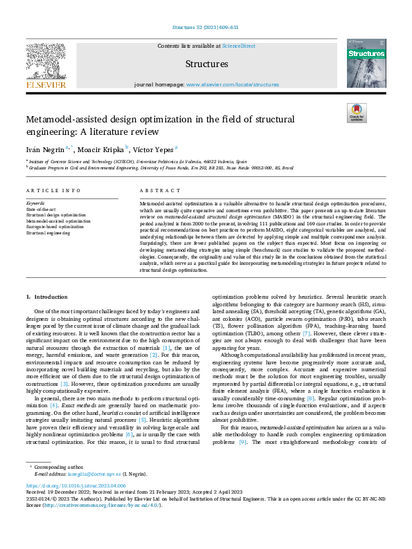 (PDF) Metamodel-assisted design optimization in the field of structural ...