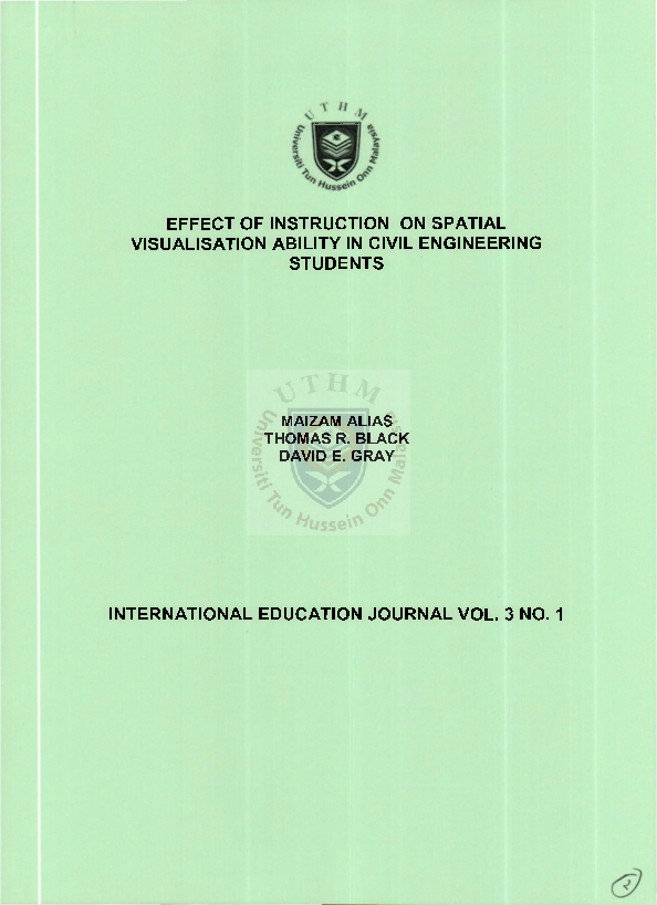 (PDF) Effect of instruction on spatial visualization ability in civil ...