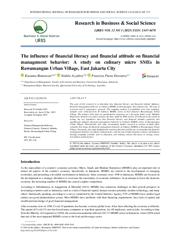 (PDF) The influence of financial literacy and financial attitude on ...