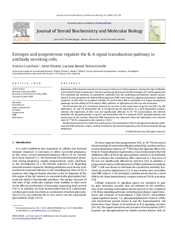 (PDF) Estrogen and progesterone regulate the IL-6 signal transduction ...