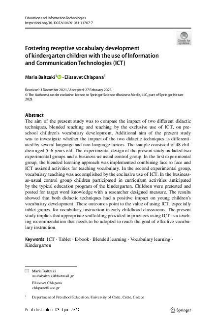(PDF) Fostering receptive vocabulary development of kindergarten ...