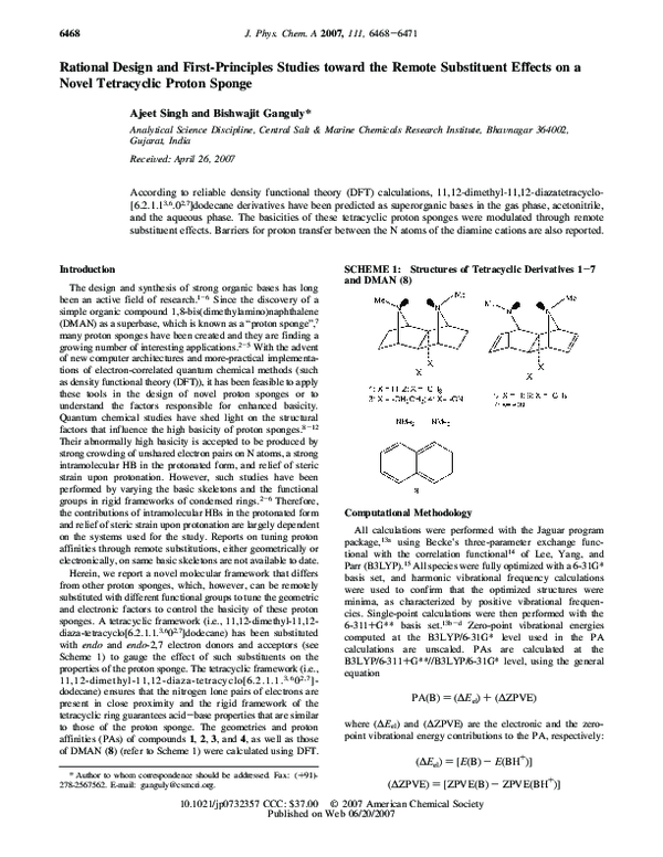 (PDF) Rational Design and First Principles Studies Toward the Discovery ...