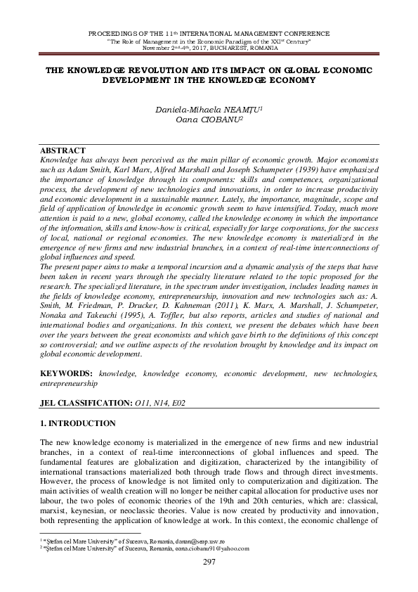 (PDF) The Knowledge Revolution And Its Impact On Global Economic ...