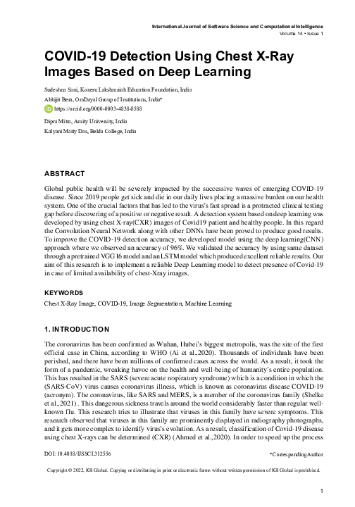 (PDF) COVID-19 Detection Using Chest X-Ray Images Based on Deep Learning