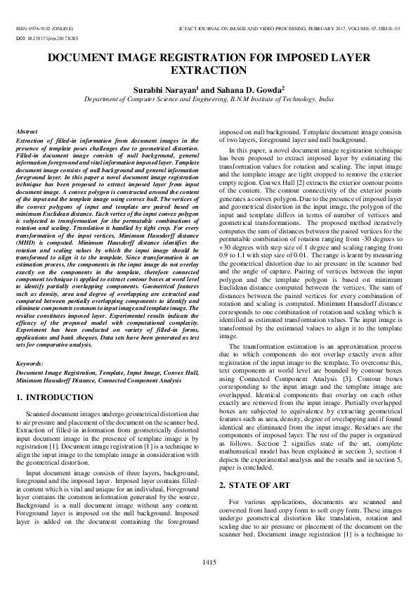 (PDF) Document Image Registration for Imposed Layer Extraction