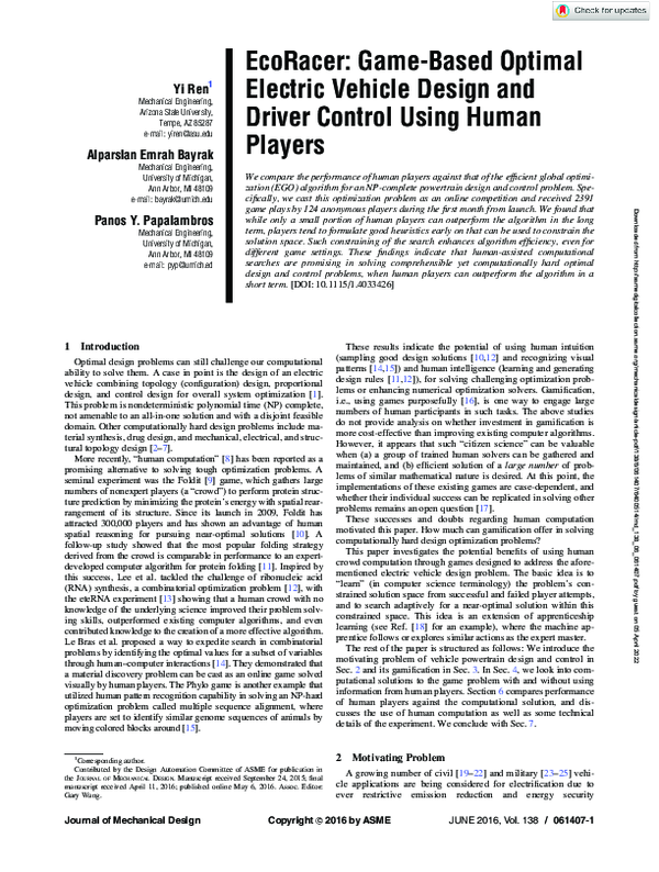 (PDF) EcoRacer: Game-Based Optimal Electric Vehicle Design and Driver ...