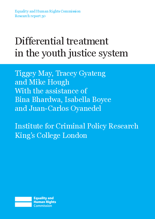 (PDF) Differential treatment in the youth justice system final Tiggey