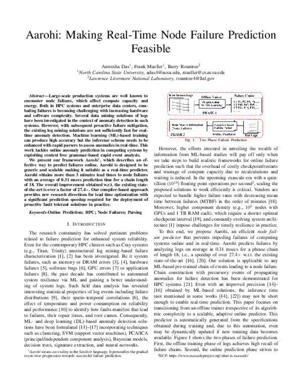 (PDF) Aarohi: Making Real-Time Node Failure Prediction Feasible