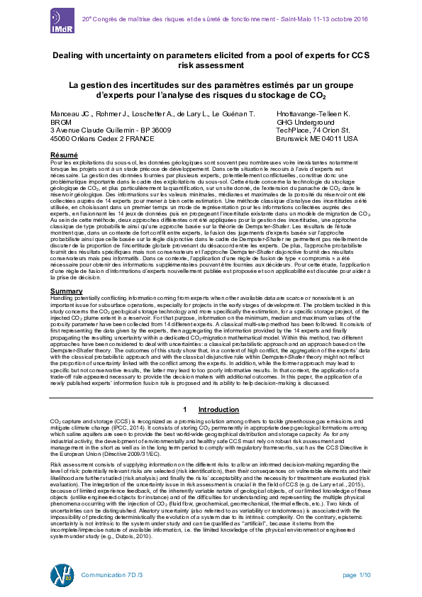 (PDF) Dealing with uncertainty on parameters elicited from a pool of ...