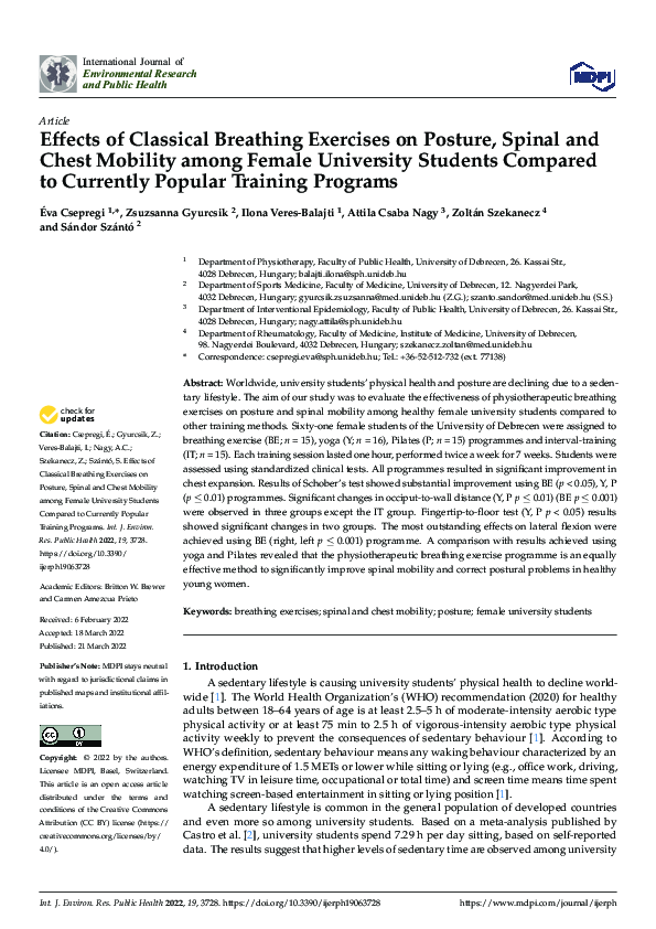 (PDF) Effects of Classical Breathing Exercises on Posture, Spinal and ...