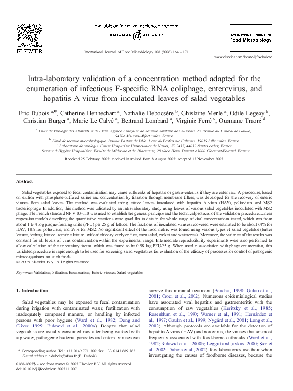 (PDF) Intra-laboratory validation of a concentration method adapted for ...